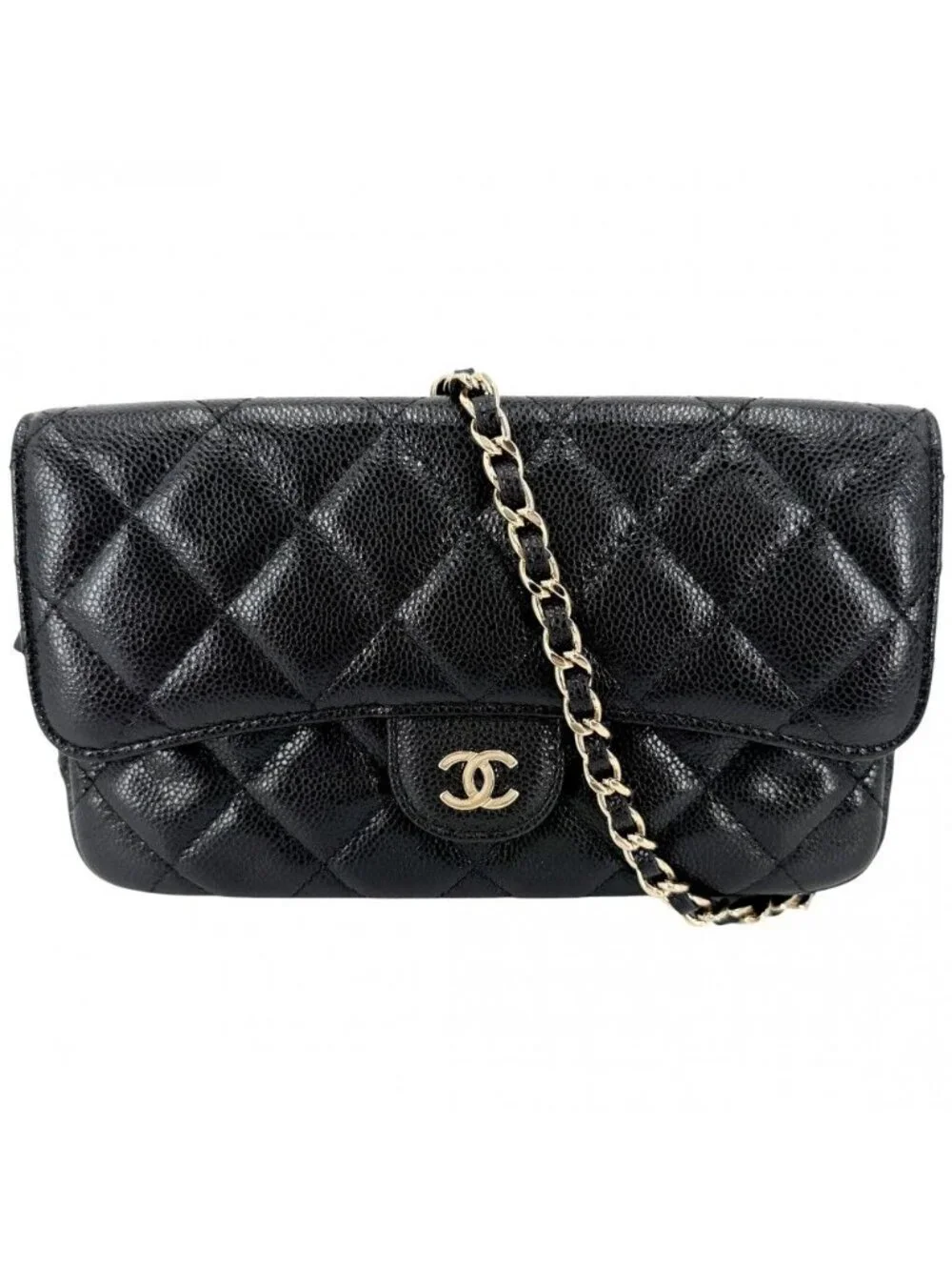 Chanel Shoulder Bag Quilted Flap Phone Case Chain Wallet Crossbody CC Logo